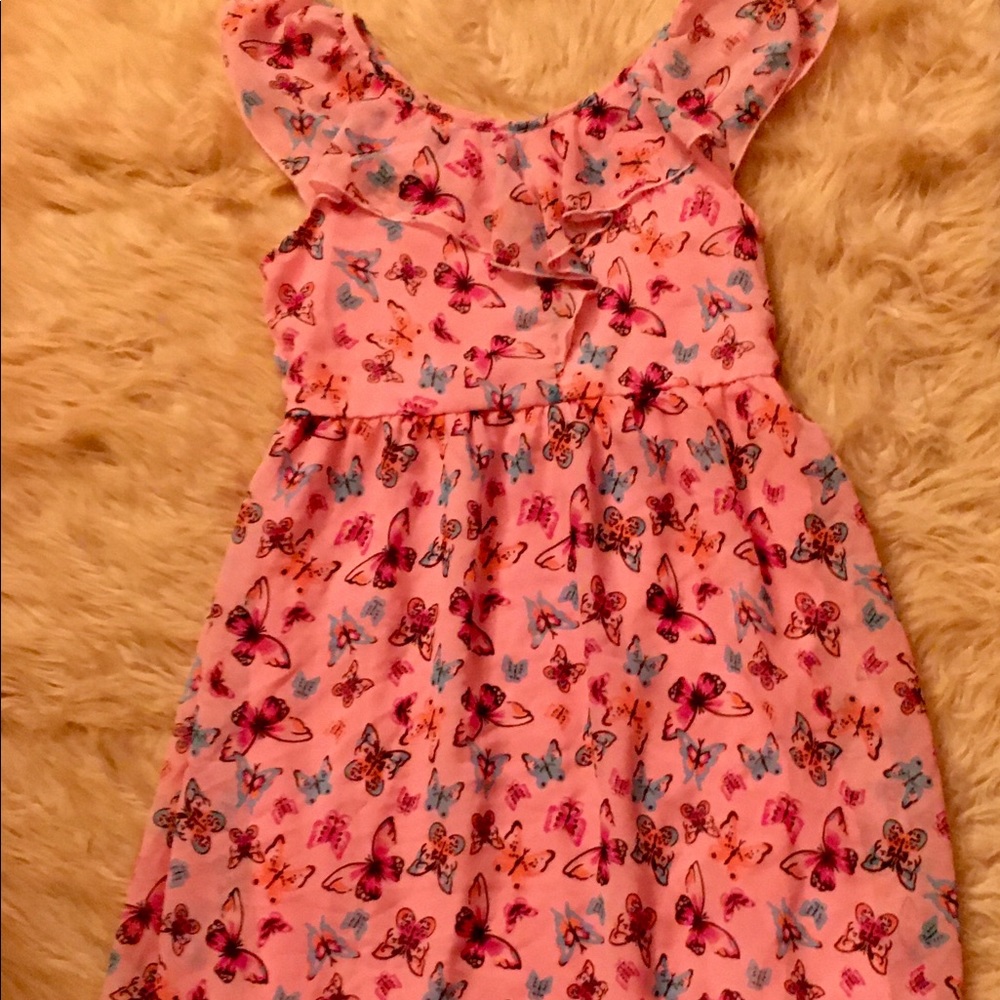 Girl’s Hot pink ruffle butterfly dress